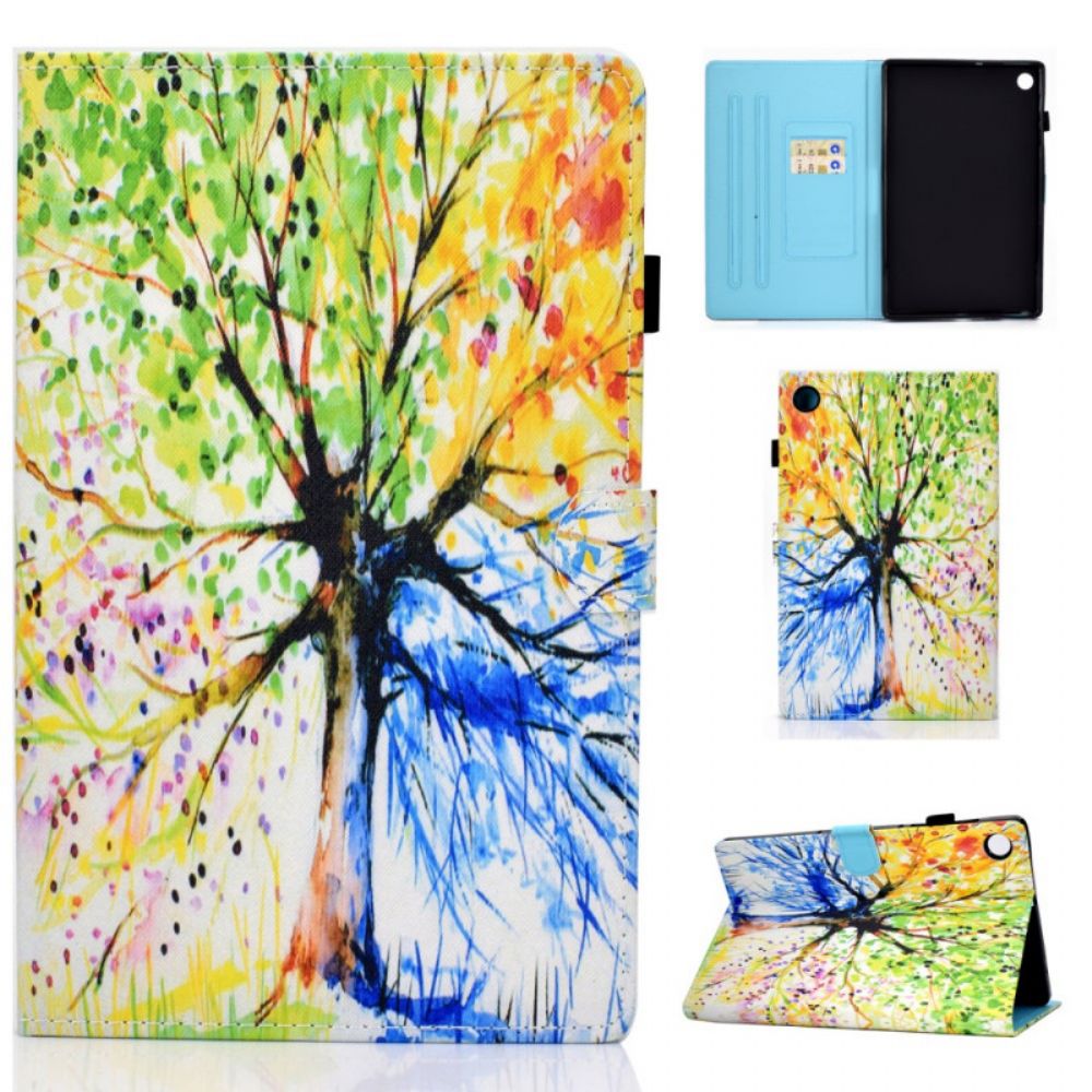 Flip Case Für Samsung Galaxy Tab A8 Aquarellbaum