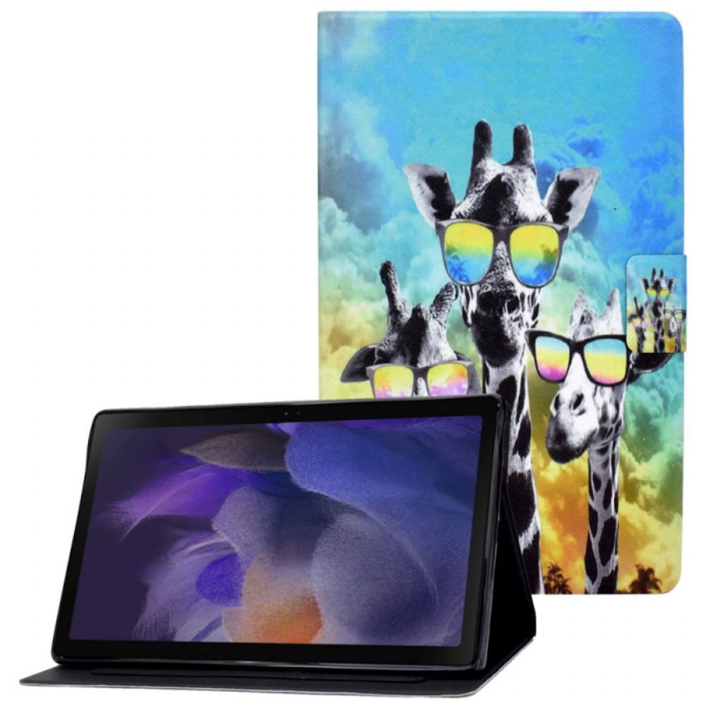 Flip Case Für Samsung Galaxy Tab A8 Ausgefallene Giraffen