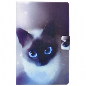 Flip Case Für Samsung Galaxy Tab A8 Blauäugige Katze