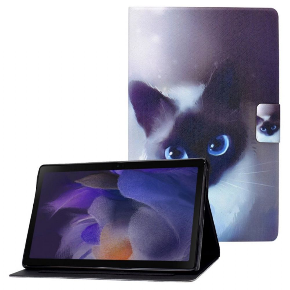 Flip Case Für Samsung Galaxy Tab A8 Blauäugige Katze