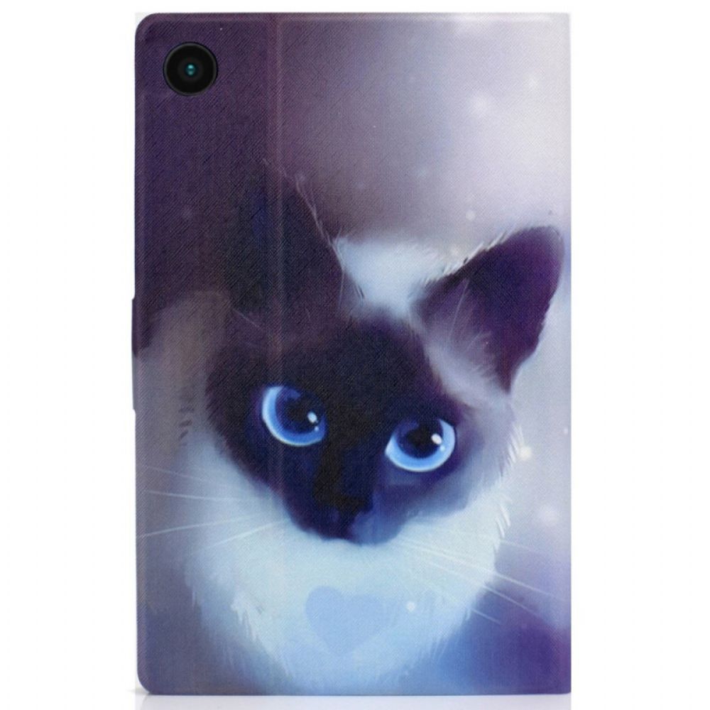 Flip Case Für Samsung Galaxy Tab A8 Blauäugige Katze