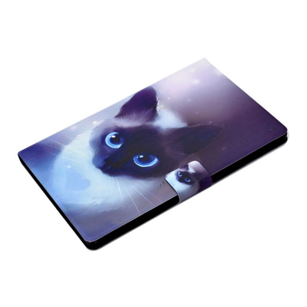 Flip Case Für Samsung Galaxy Tab A8 Blauäugige Katze