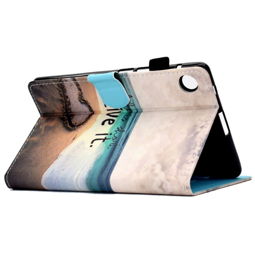 Flip Case Für Samsung Galaxy Tab A8 Das Leben Ist Short Beach