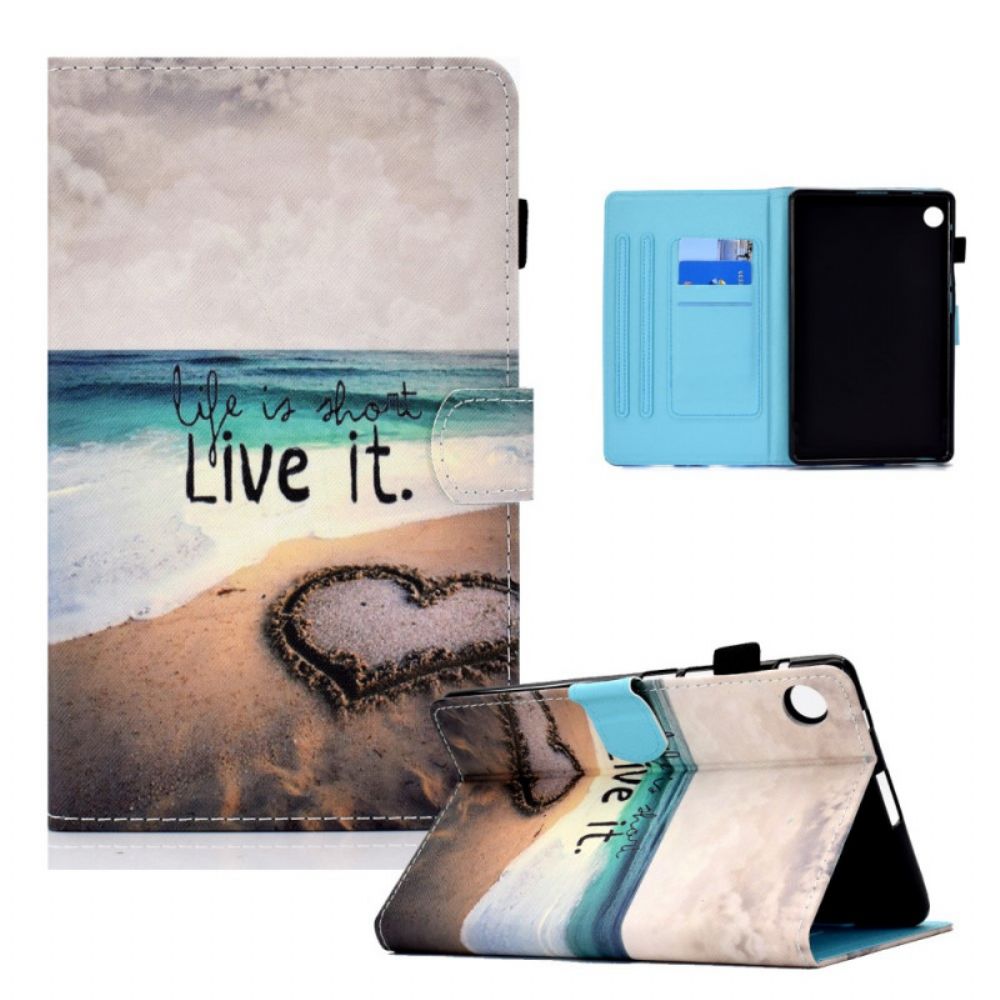 Flip Case Für Samsung Galaxy Tab A8 Das Leben Ist Short Beach