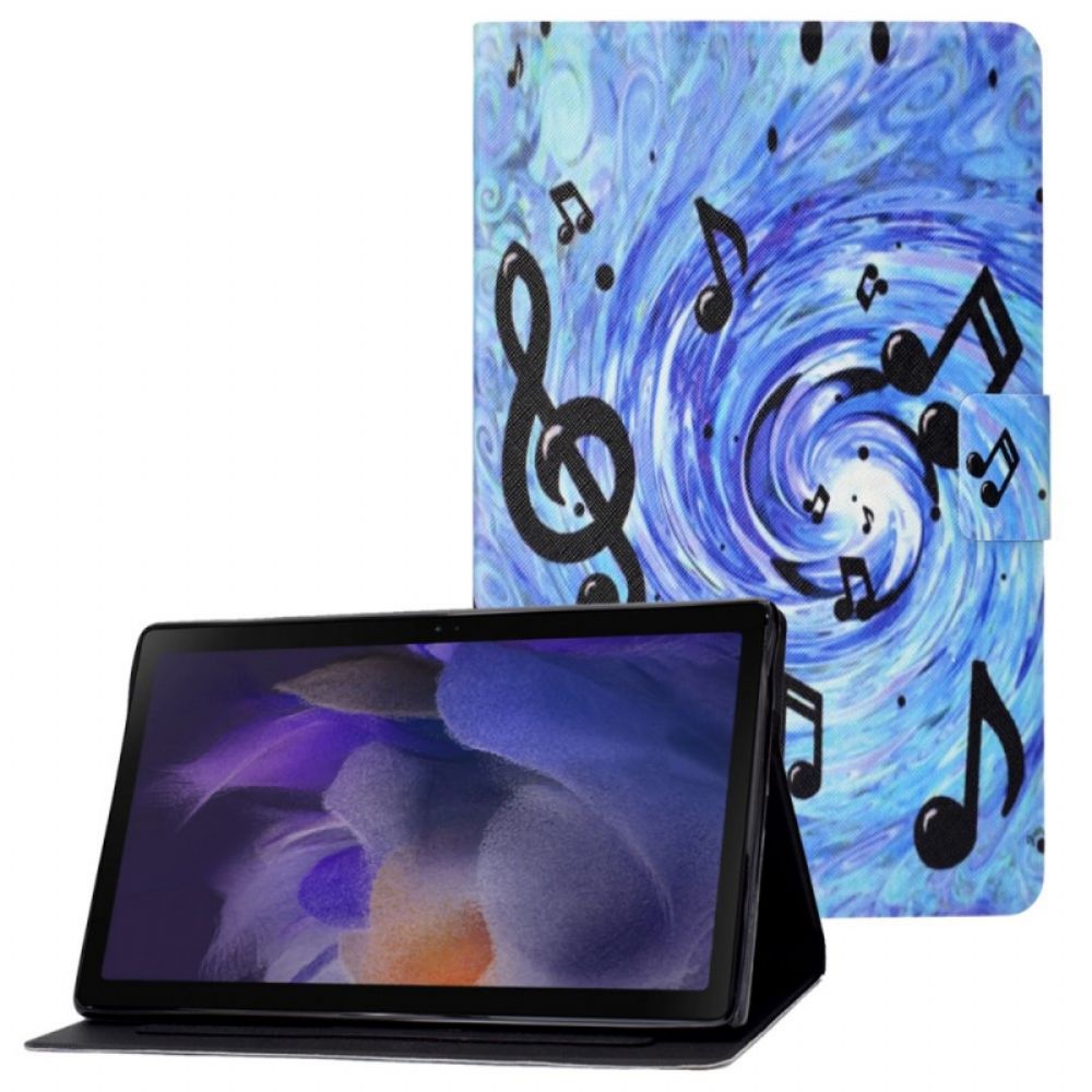 Flip Case Für Samsung Galaxy Tab A8 Musiknotizen