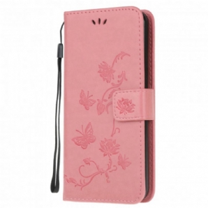 Flip Case Für Xiaomi Mi Note 10 Lite Asiatische Schmetterlinge Und Blumen