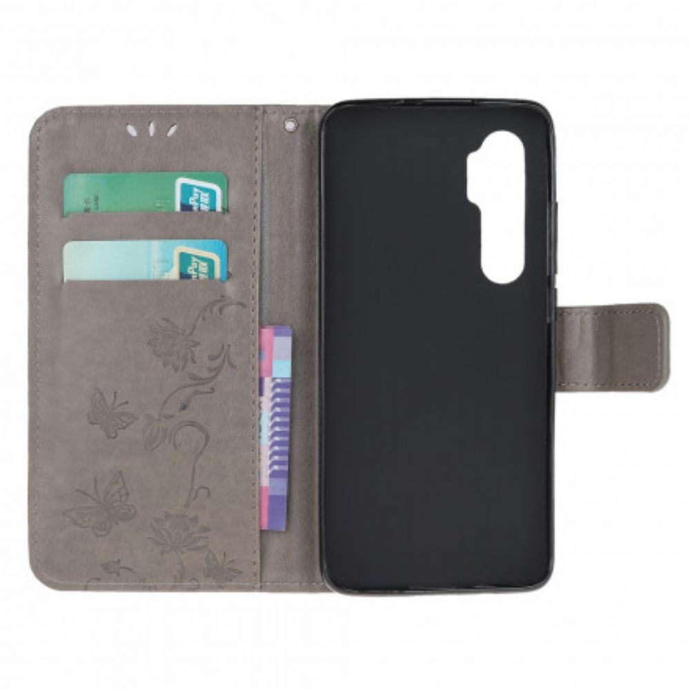 Flip Case Für Xiaomi Mi Note 10 Lite Asiatische Schmetterlinge Und Blumen