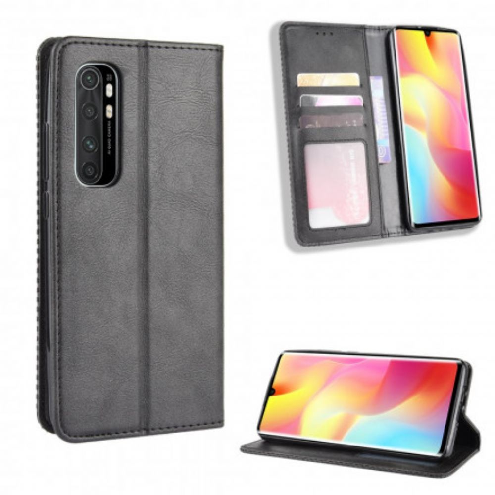 Schutzhülle Für Xiaomi Mi Note 10 Lite Flip Case Gestylter Vintage-leder-effekt