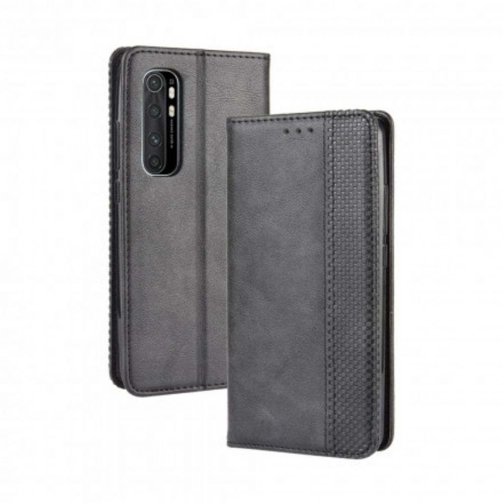 Schutzhülle Für Xiaomi Mi Note 10 Lite Flip Case Gestylter Vintage-leder-effekt