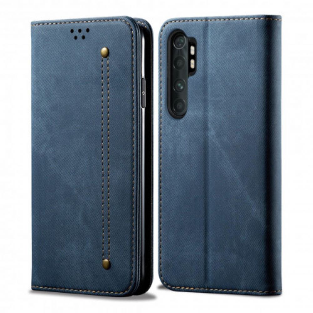 Schutzhülle Für Xiaomi Mi Note 10 Lite Flip Case Jeansstoff