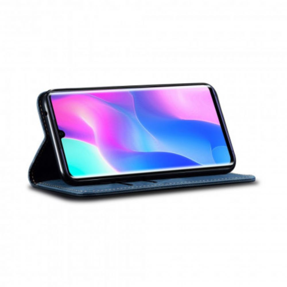 Schutzhülle Für Xiaomi Mi Note 10 Lite Flip Case Jeansstoff