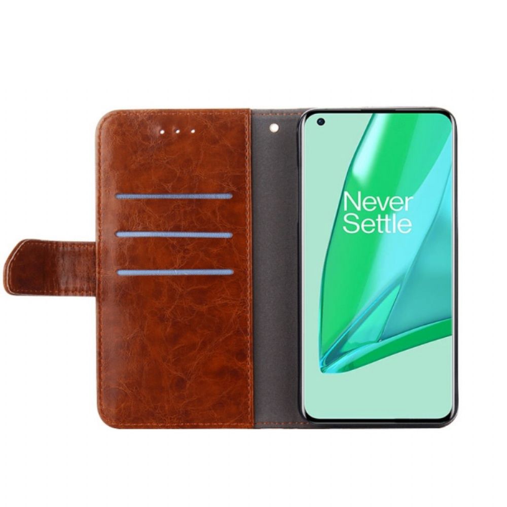 Flip Case Für OnePlus Nord 2T 5G Aufsteigende Nähte