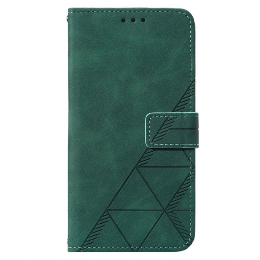 Flip Case Für OnePlus Nord 2T 5G Dreiecke Mit Lanyard