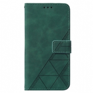 Flip Case Für OnePlus Nord 2T 5G Dreiecke Mit Lanyard