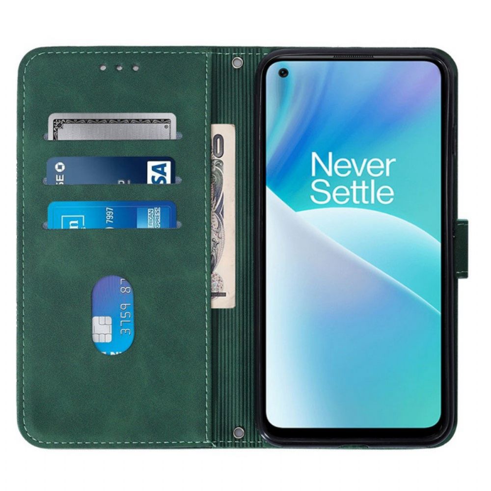 Flip Case Für OnePlus Nord 2T 5G Dreiecke Mit Lanyard