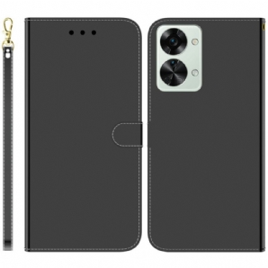 Flip Case Für OnePlus Nord 2T 5G Kunstleder Spiegeleffekt