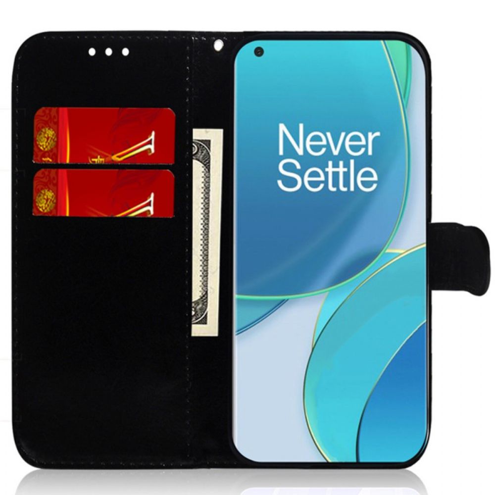 Flip Case Für OnePlus Nord 2T 5G Kunstleder Spiegeleffekt