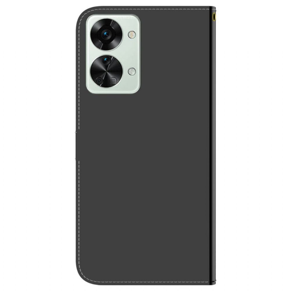 Flip Case Für OnePlus Nord 2T 5G Kunstleder Spiegeleffekt