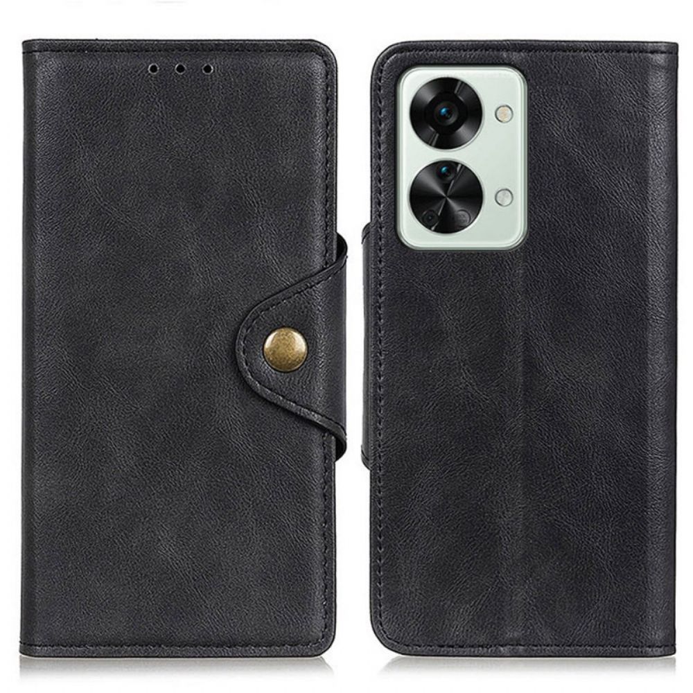 Flip Case Für OnePlus Nord 2T 5G Kunstlederknopf