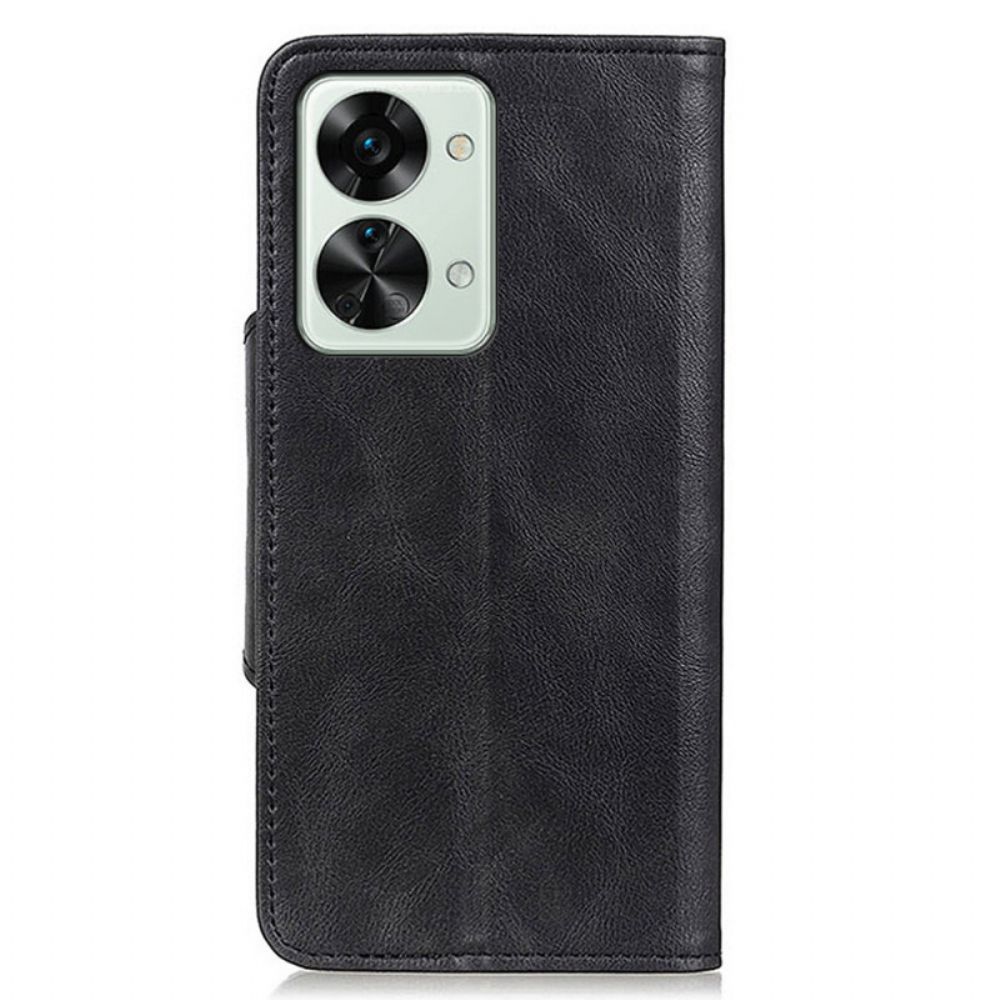 Flip Case Für OnePlus Nord 2T 5G Kunstlederknopf