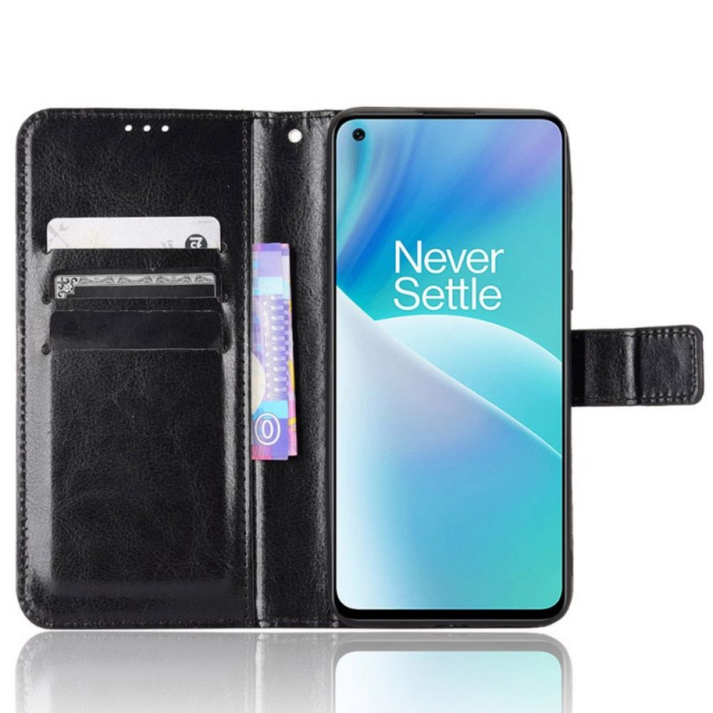 Flip Case Für OnePlus Nord 2T 5G Mit Kordel Auffälliges Kunstleder Mit Riemen