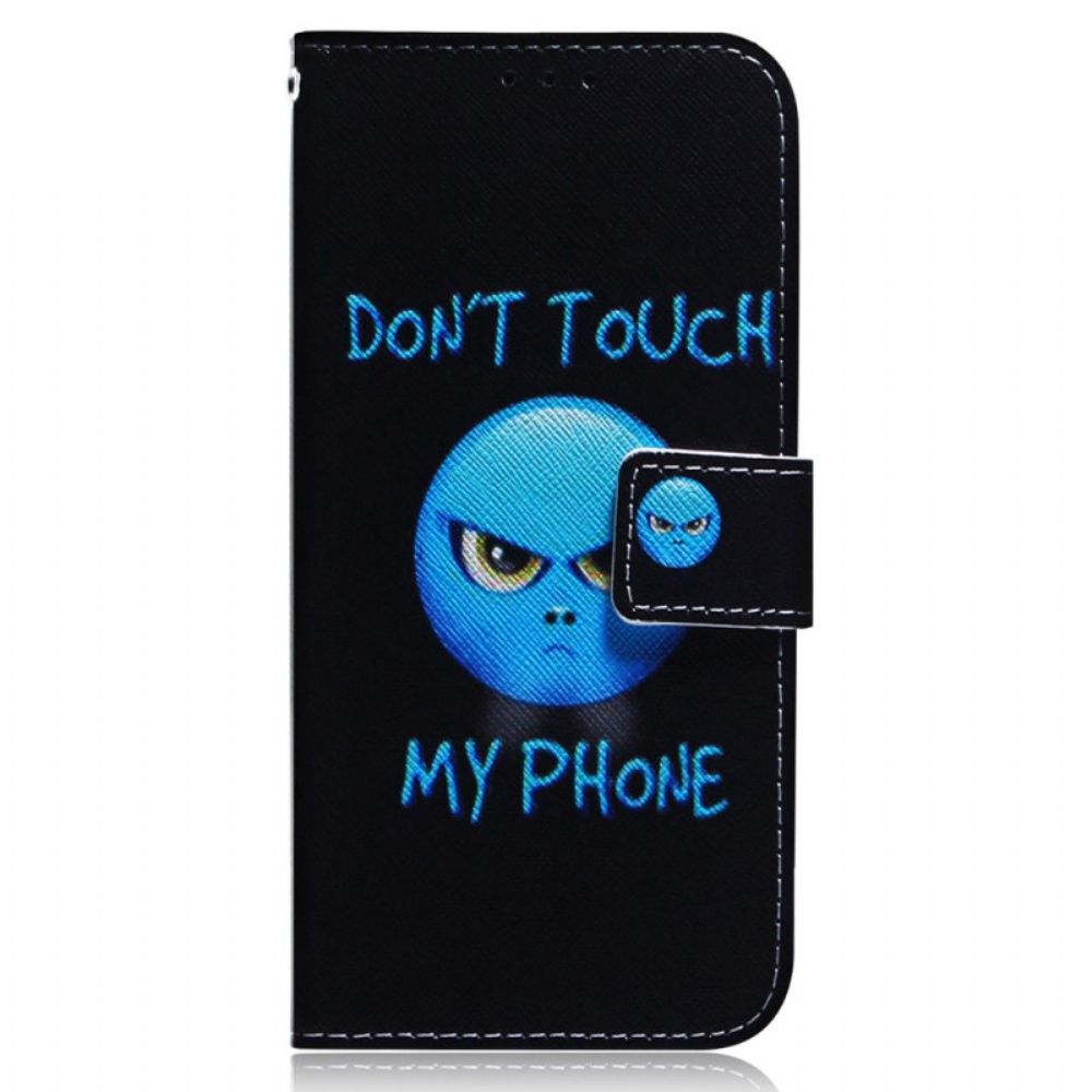 Flip Case Für OnePlus Nord 2T 5G Mit Kordel Berühre Nicht Mein Handy-lanyard-emoji