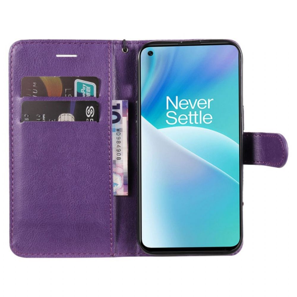 Flip Case Für OnePlus Nord 2T 5G Mit Kordel Kartenhalter Aus Kunstleder