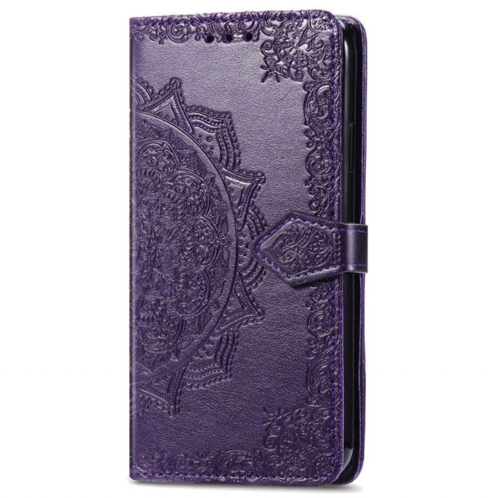 Flip Case Für OnePlus Nord 2T 5G Mit Kordel Kartenhalter Mit Mandala-strap