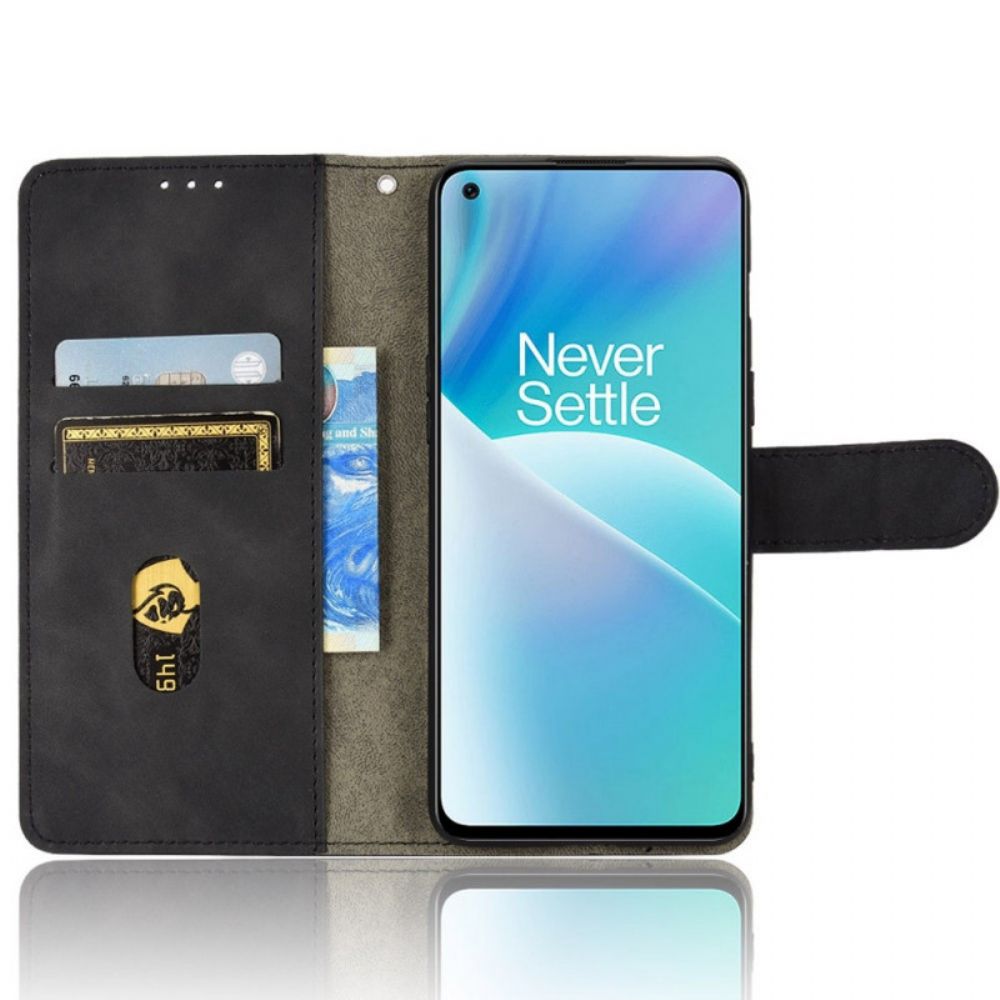 Flip Case Für OnePlus Nord 2T 5G Mit Kordel Kunstleder Einfarbig Mit Riemen