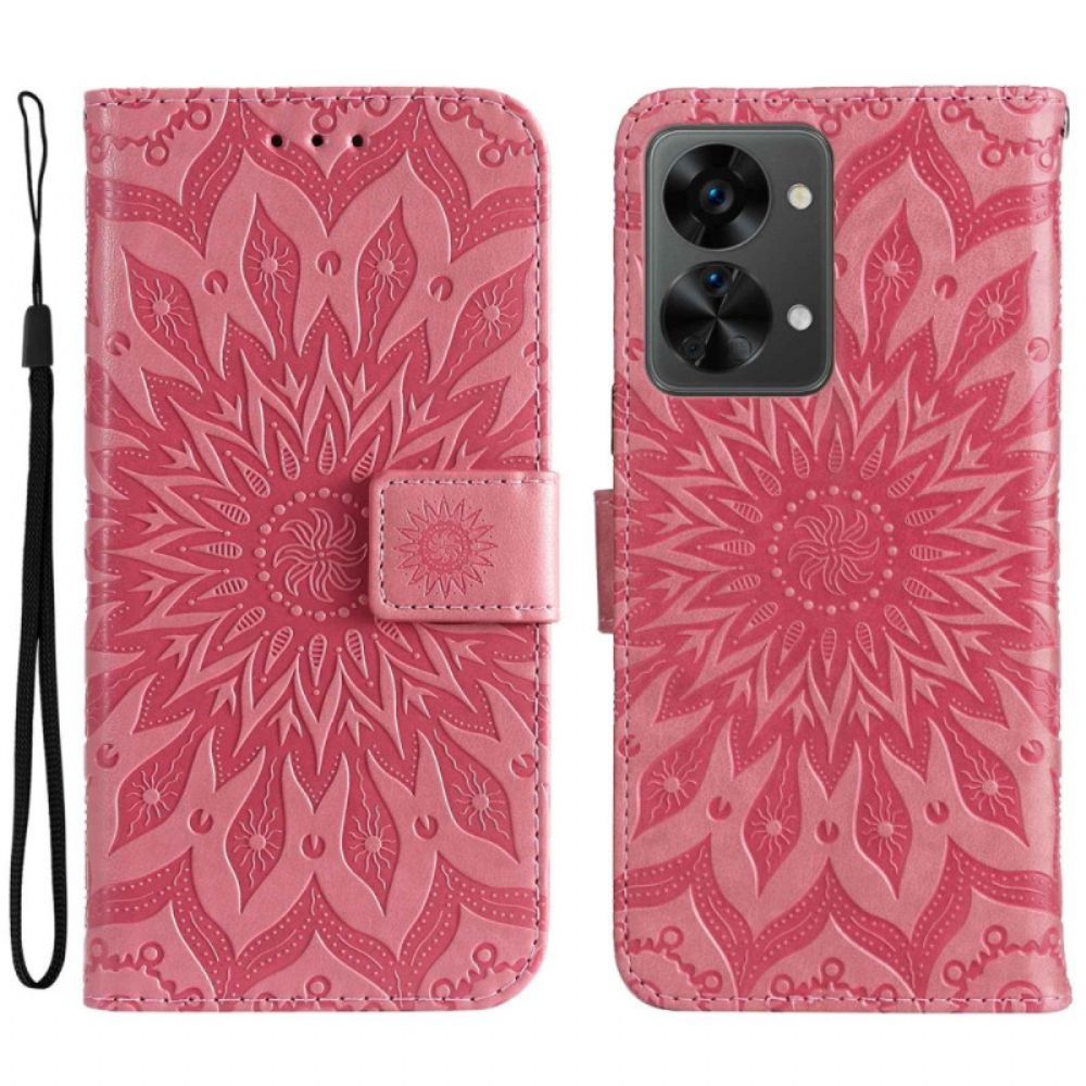 Flip Case Für OnePlus Nord 2T 5G Mit Kordel Mandala Mit Kartenhalter