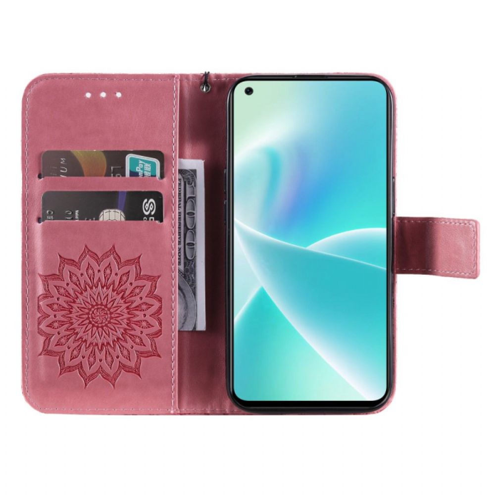 Flip Case Für OnePlus Nord 2T 5G Mit Kordel Mandala Mit Kartenhalter