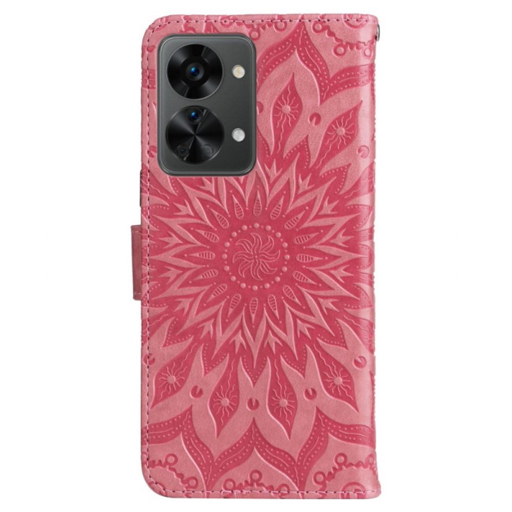 Flip Case Für OnePlus Nord 2T 5G Mit Kordel Mandala Mit Kartenhalter