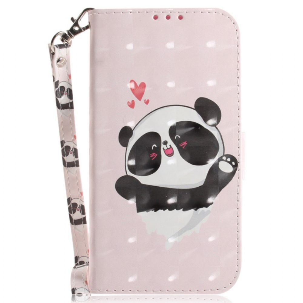 Flip Case Für OnePlus Nord 2T 5G Mit Kordel Tanga Panda Love