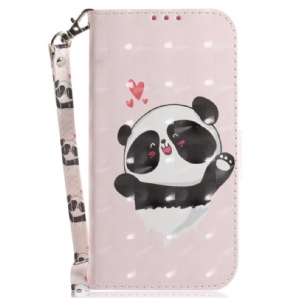 Flip Case Für OnePlus Nord 2T 5G Mit Kordel Tanga Panda Love