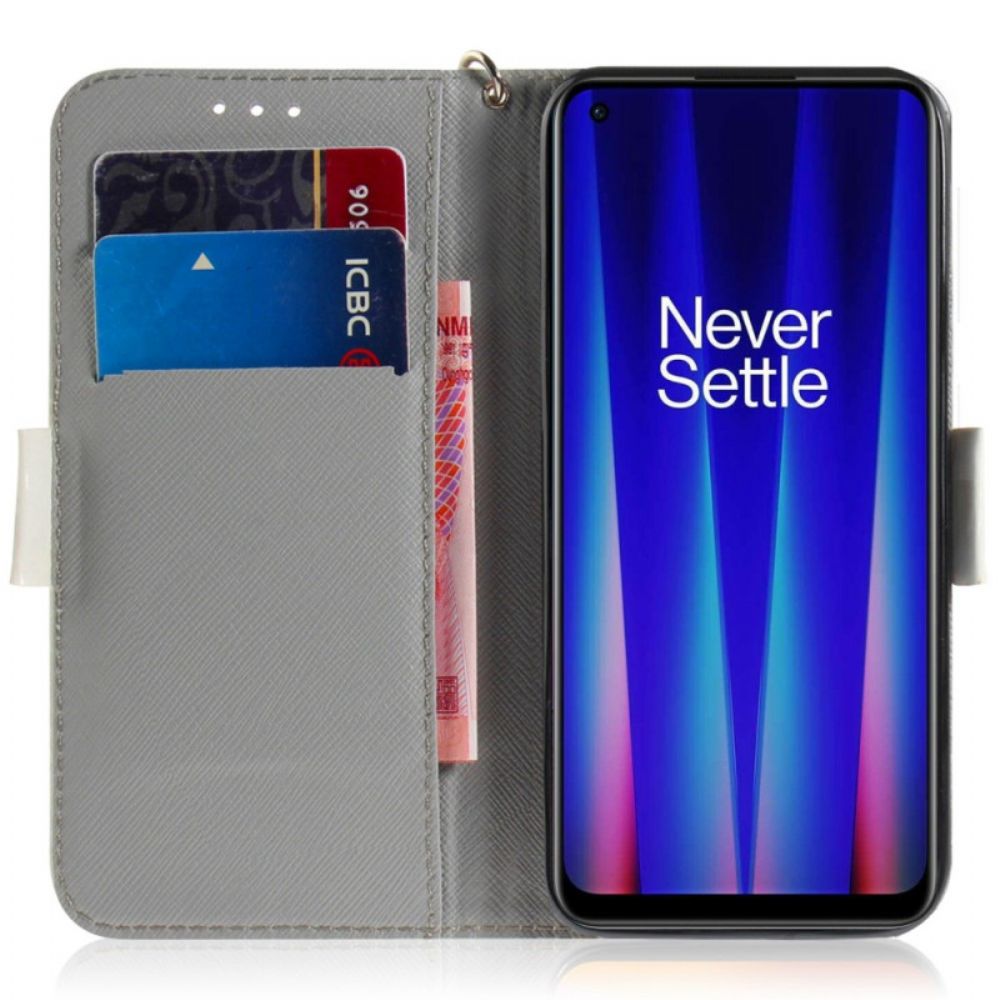 Flip Case Für OnePlus Nord 2T 5G Mit Kordel Tanga Panda Love