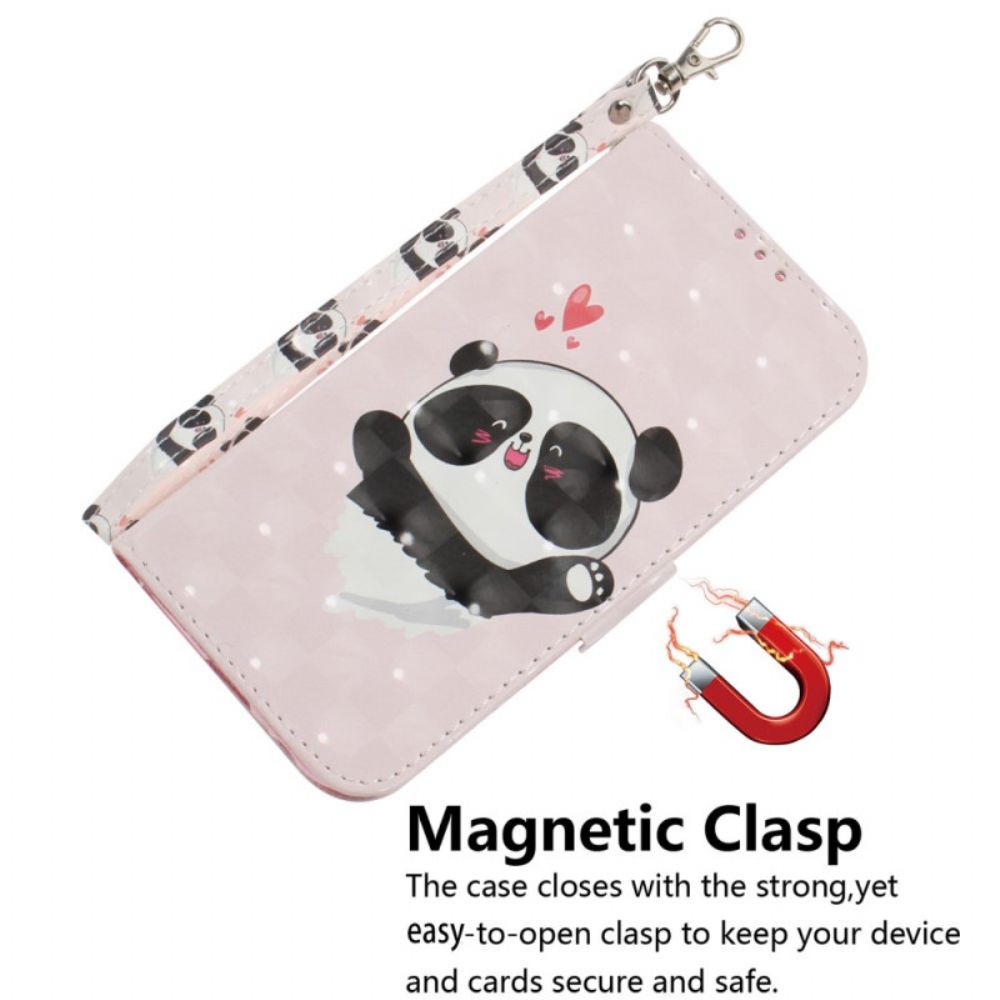 Flip Case Für OnePlus Nord 2T 5G Mit Kordel Tanga Panda Love