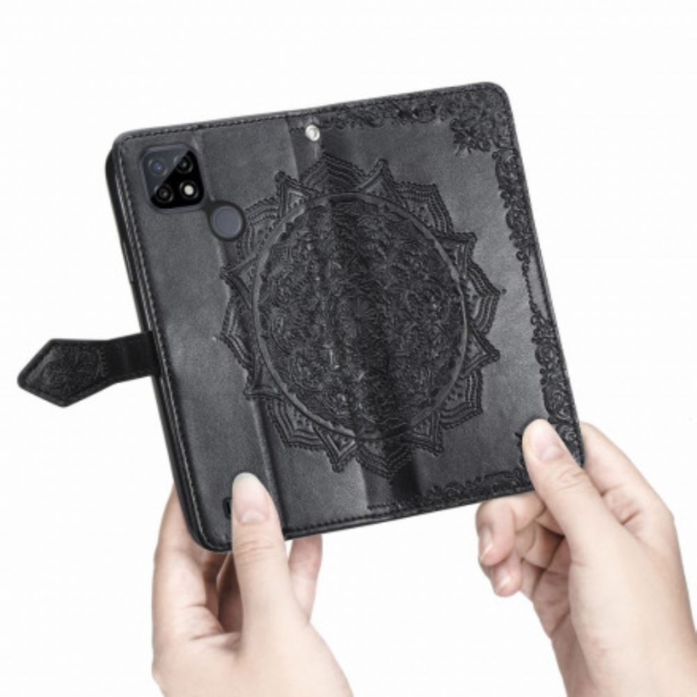 Flip Case Für Realme C21 Mandala Aus Dem Mittelalter