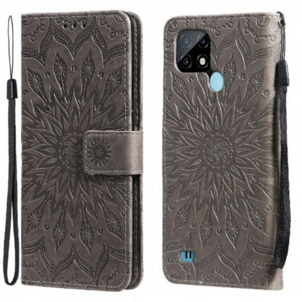 Flip Case Für Realme C21 Sonnenblume