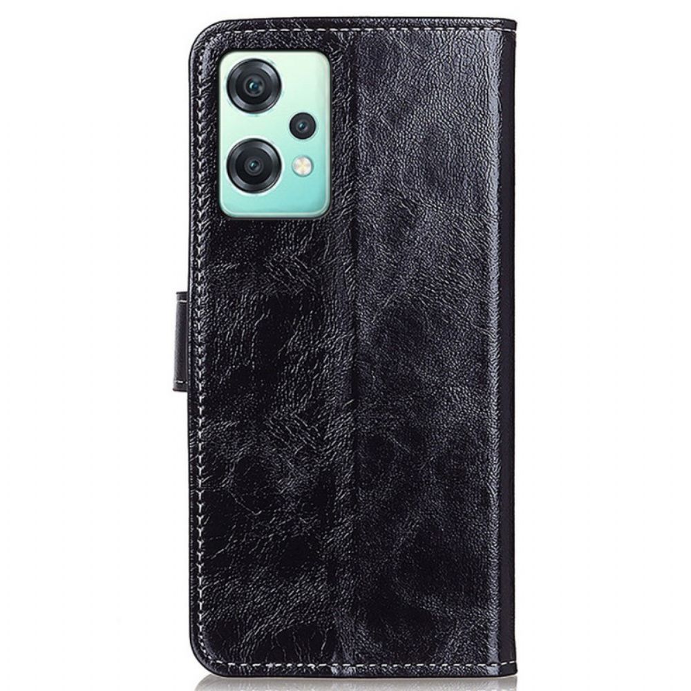 Flip Case Für OnePlus Nord CE 2 Lite 5G Glänzendes Kunstleder