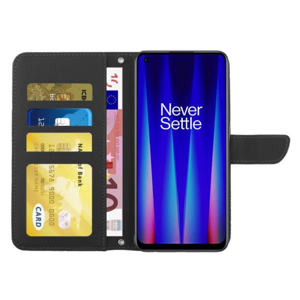 Flip Case Für OnePlus Nord CE 2 Lite 5G Schmetterlinge Und Schulterriemen