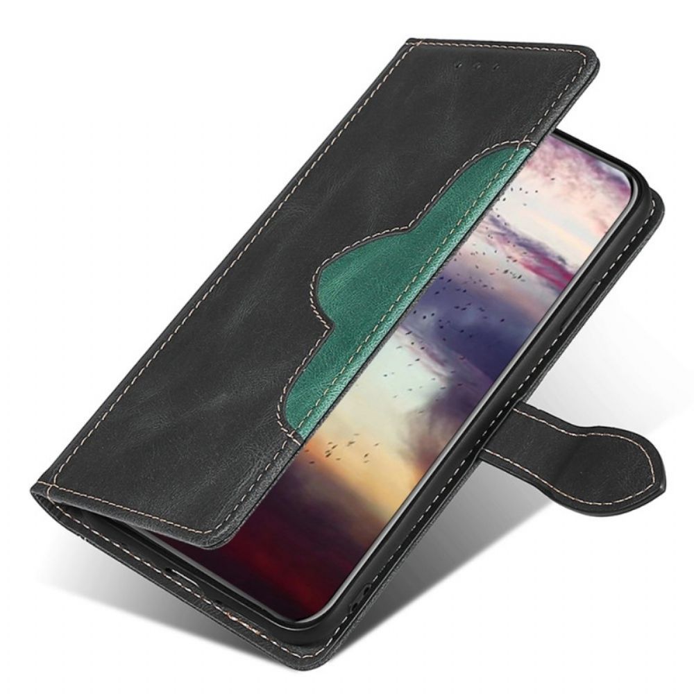 Flip Case Für OnePlus Nord CE 2 Lite 5G Stylisches Zweifarbiges Kunstleder