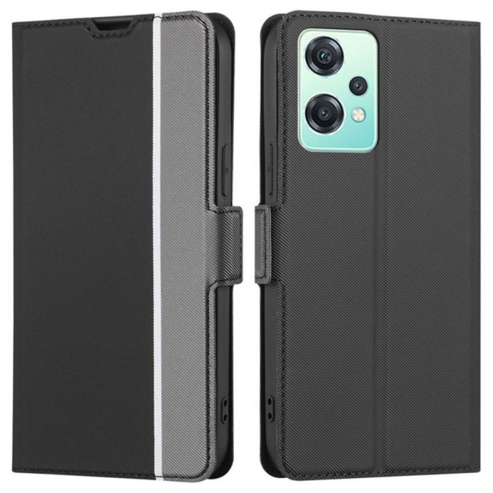 Flip Case Für OnePlus Nord CE 2 Lite 5G Zweifarbiges Leder