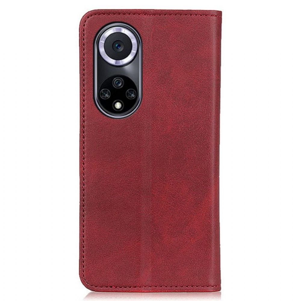 Schutzhülle Für Honor 50 Flip Case Elegantes Spaltleder