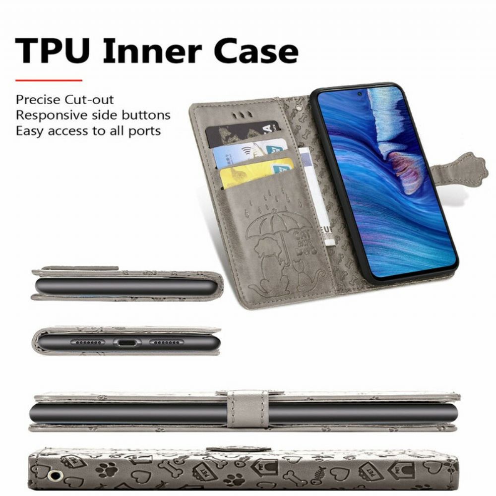 Flip Case Für Xiaomi Redmi Note 10 5G / Poco M3 Pro 5G Animierte Tiere