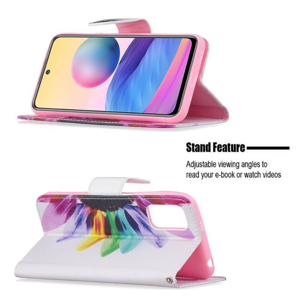 Flip Case Für Xiaomi Redmi Note 10 5G / Poco M3 Pro 5G Aquarell Blume