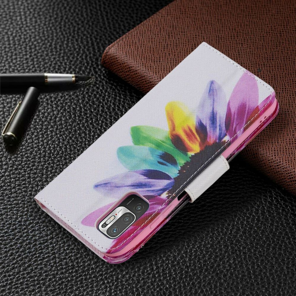 Flip Case Für Xiaomi Redmi Note 10 5G / Poco M3 Pro 5G Aquarell Blume