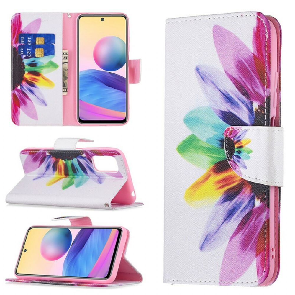 Flip Case Für Xiaomi Redmi Note 10 5G / Poco M3 Pro 5G Aquarell Blume