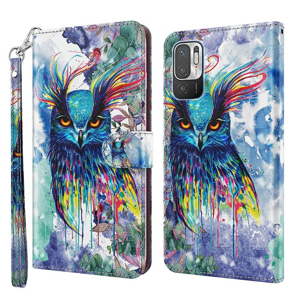 Flip Case Für Xiaomi Redmi Note 10 5G / Poco M3 Pro 5G Aquarell Vogel