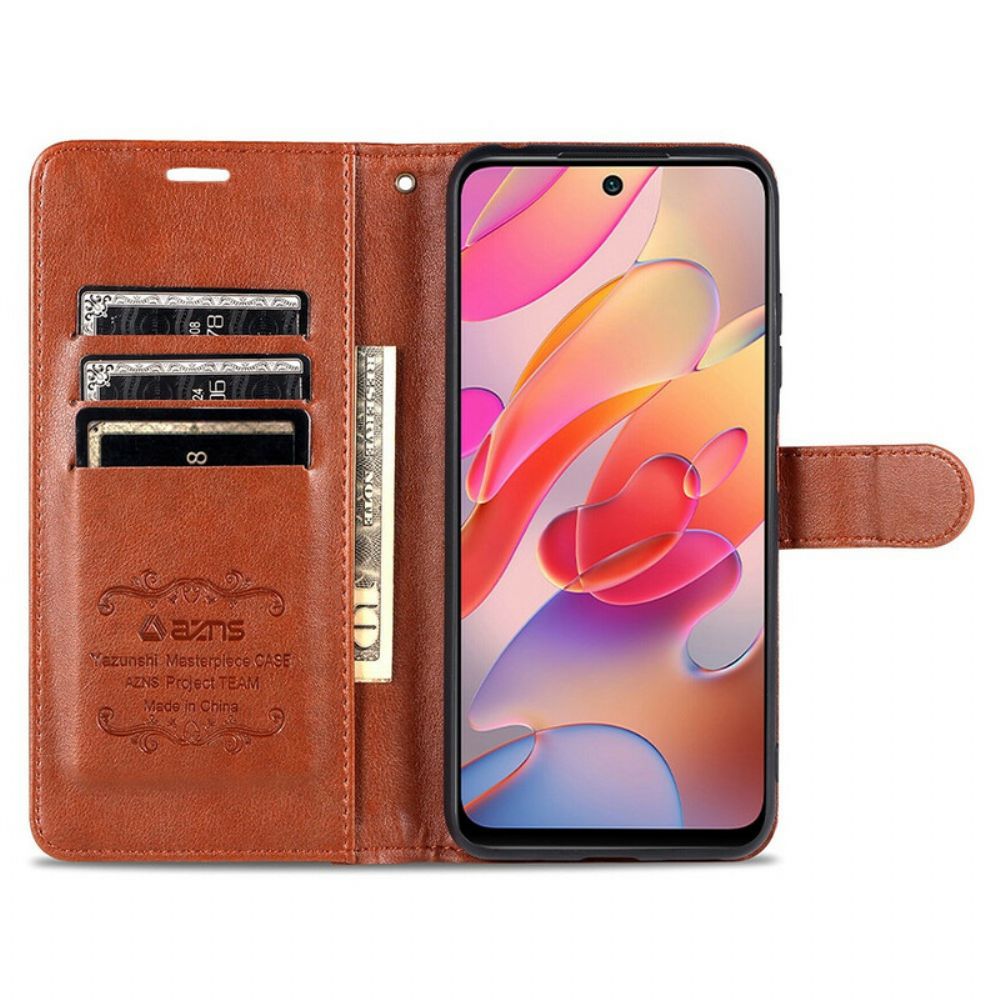 Flip Case Für Xiaomi Redmi Note 10 5G / Poco M3 Pro 5G Azns Luxus