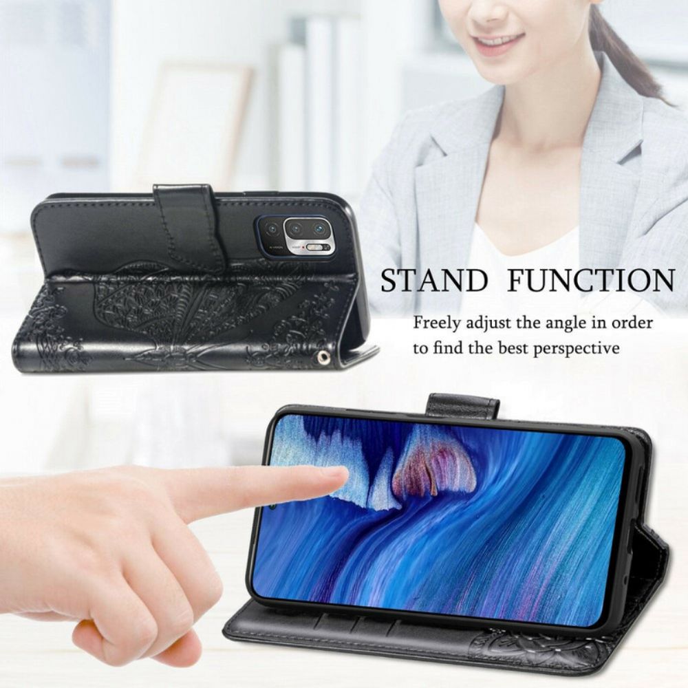 Flip Case Für Xiaomi Redmi Note 10 5G / Poco M3 Pro 5G Halber Schmetterling